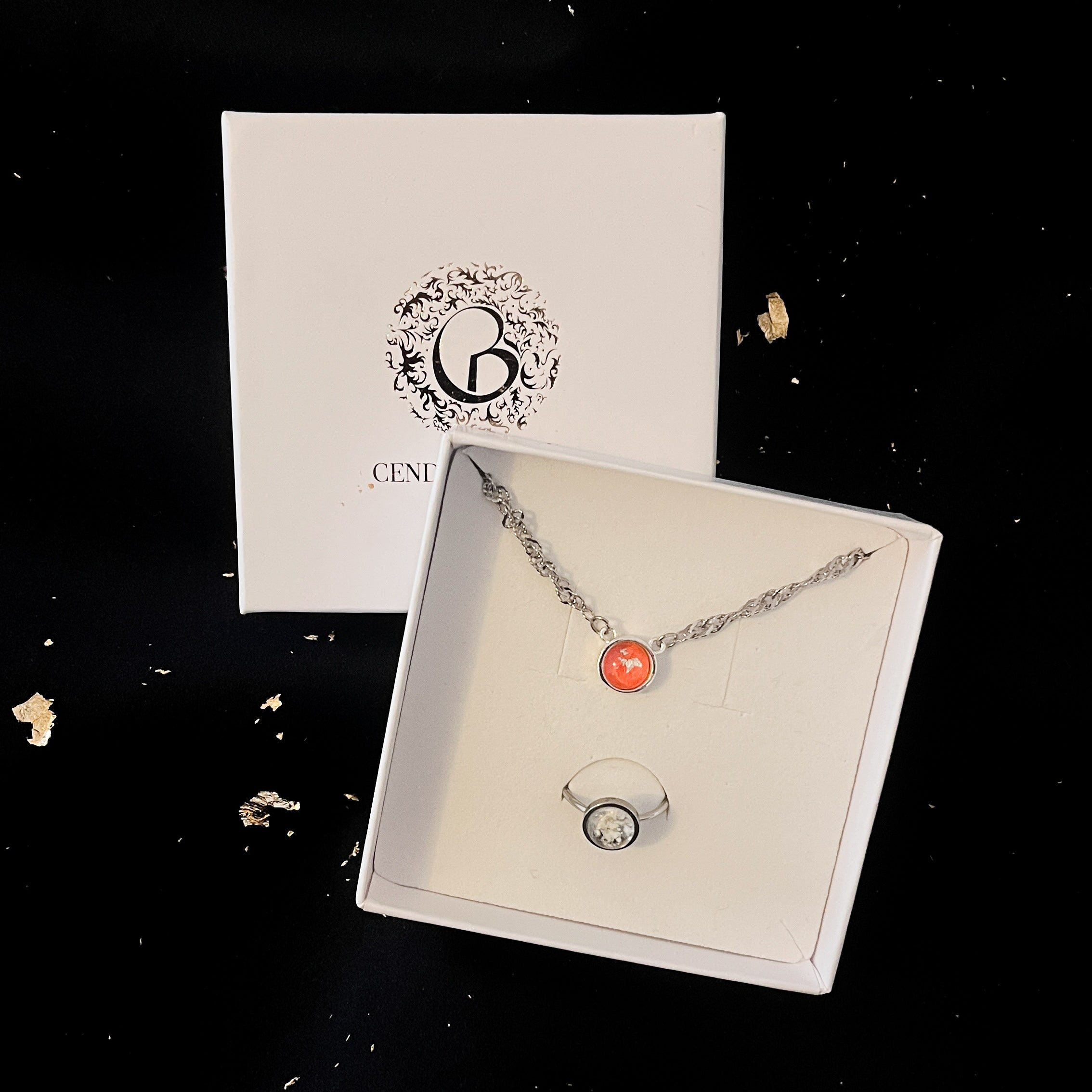 Coffret Argenté Collier & Bague