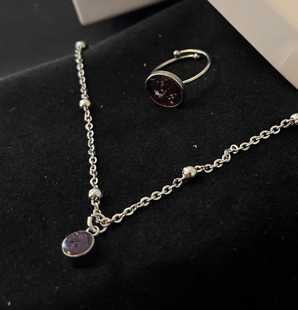 Coffret Argenté Collier & Bague