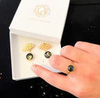 Coffret Boucles & Bague Noir de Vigne