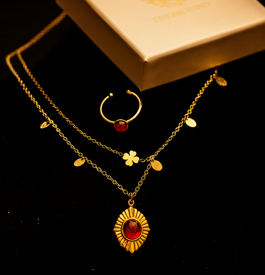 Coffret Collier Double & Bague