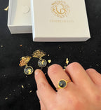 Coffret Boucles & Bague Noir de Vigne