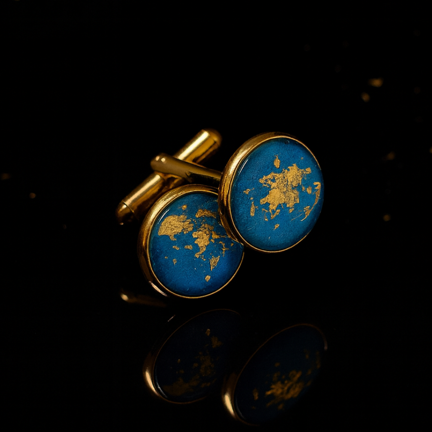 Boutons de manchettes or jaune