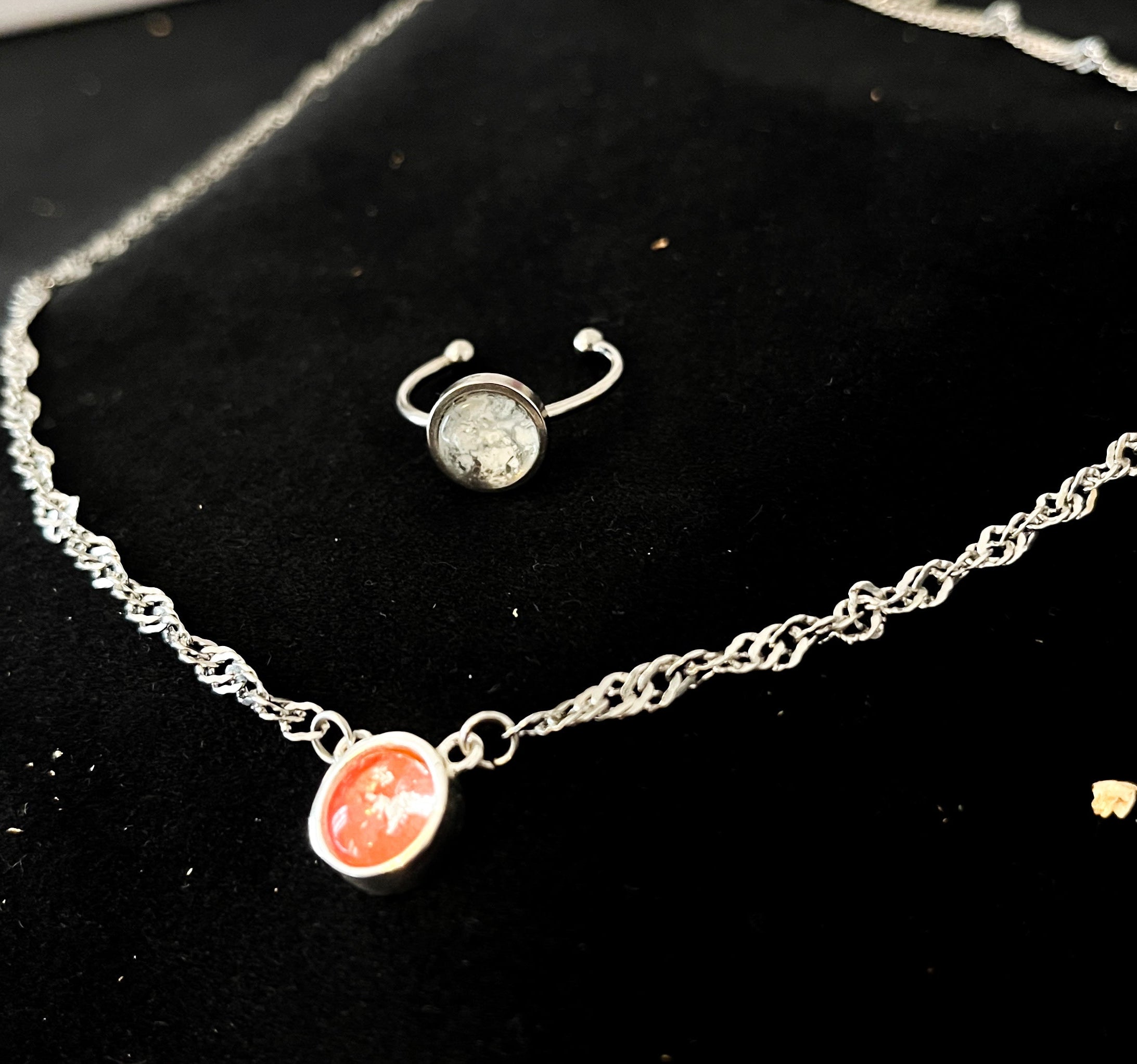 Coffret Argenté Collier & Bague