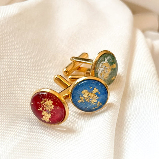 Boutons de manchettes or jaune