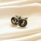 Boutons de manchettes or blanc