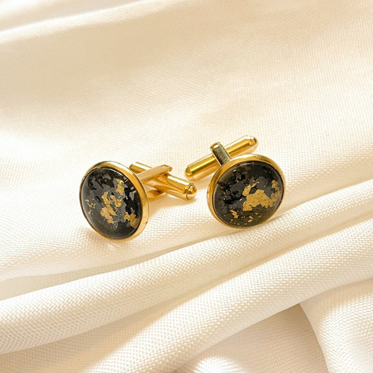 Boutons de manchettes or jaune