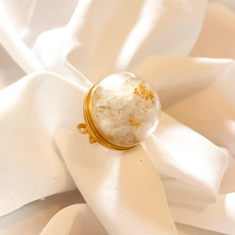 bague haut de gamme ceremonie et mariage blanc et or